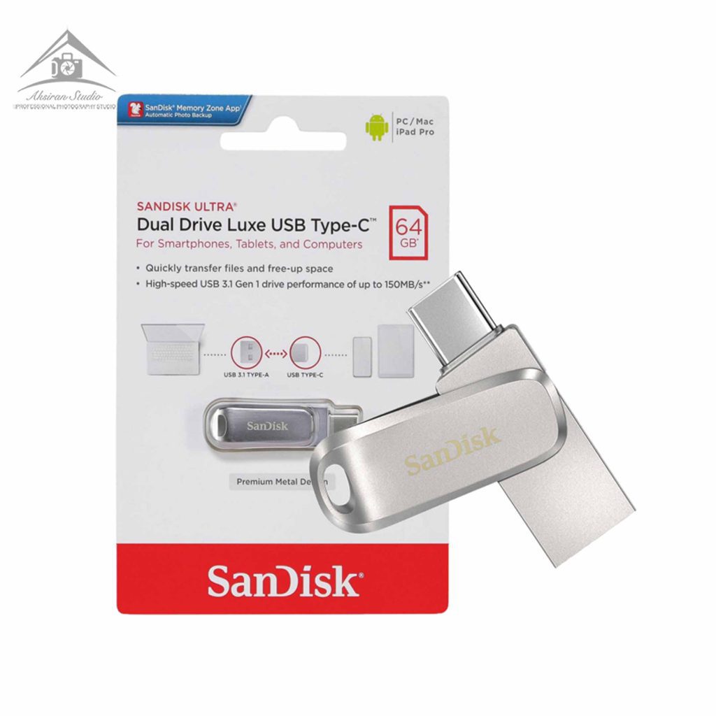 فلش مموری سن دیسک مدل Ultra Dual Drive Luxe ظرفیت 64 گیگابایت