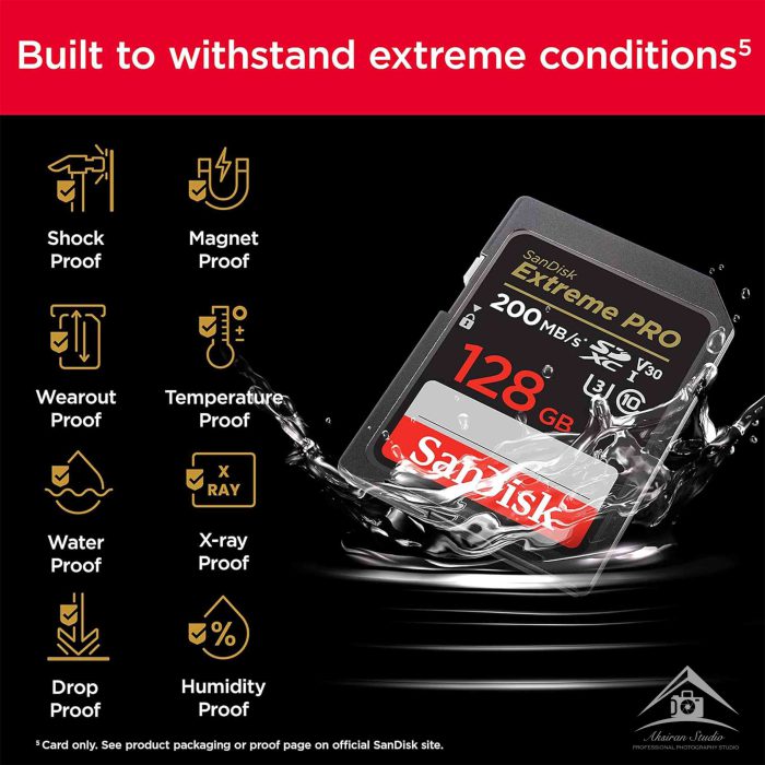 SanDisk 128GB Extreme Pro V30 SDXC Class 10 UHS-I U3
