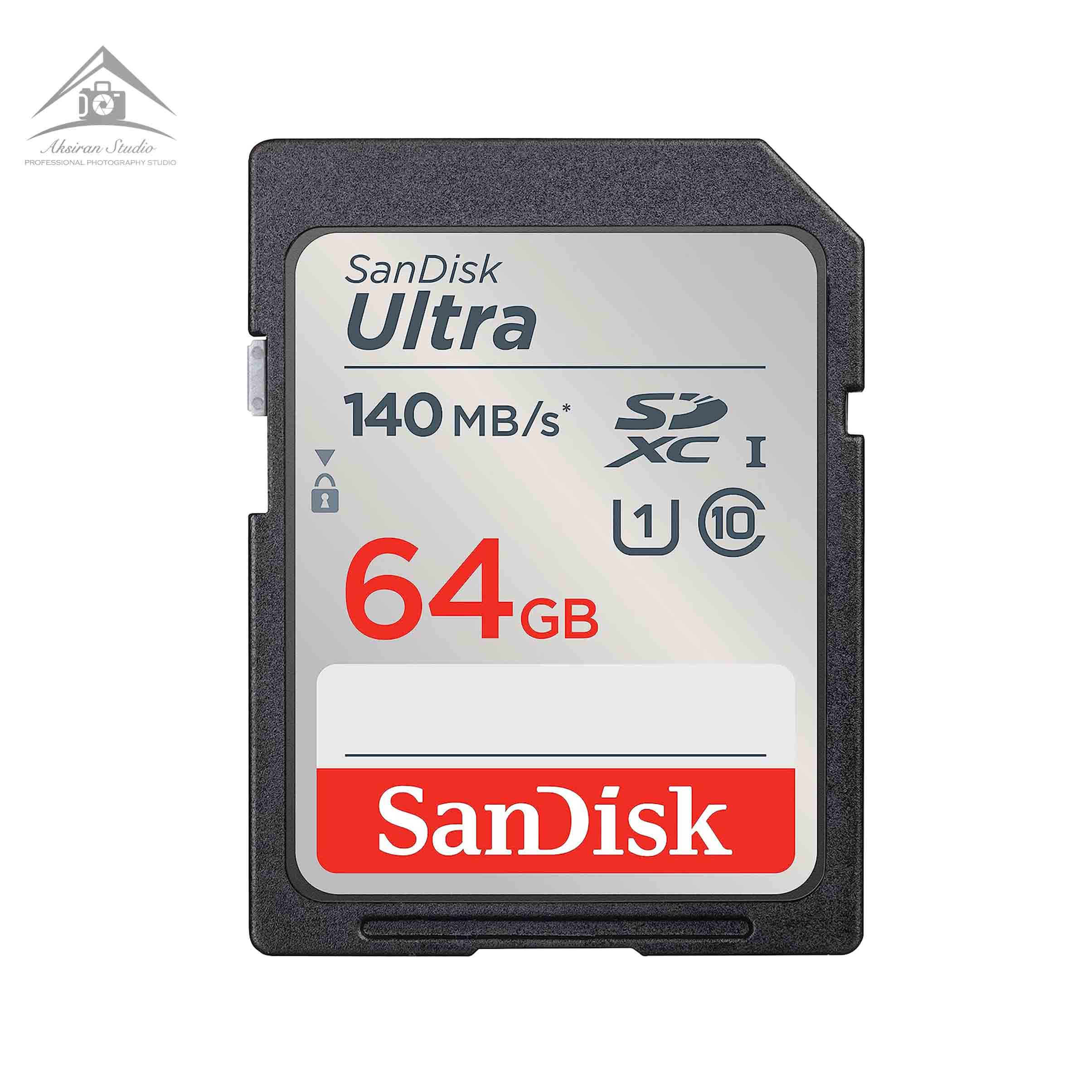 کارت حافظه SDXC سن دیسک مدل Ultra کلاس 10 استاندارد UHS-I U1 سرعت 140MB/s ظرفیت 64 گیگابایت