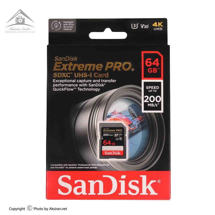 رم 64 گیگ اس دی SanDisk Extreme Pro U3 V30 200MB