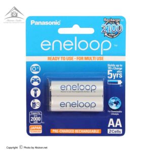 باتری قلمی قابل‌ شارژ پاناسونیک مدل eneloop BK-3MCCE/2BT بسته‌ی 2 عددی