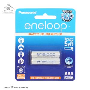 باتری نیم قلمی قابل شارژ پاناسونیک مدل eneloop BK-4MCCE/2BT  بسته‌ی 2 عددی