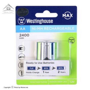 باتری قلمی قابل شارژ وستینگهاوس مدل HR6M 2400 بسته 2 عددی