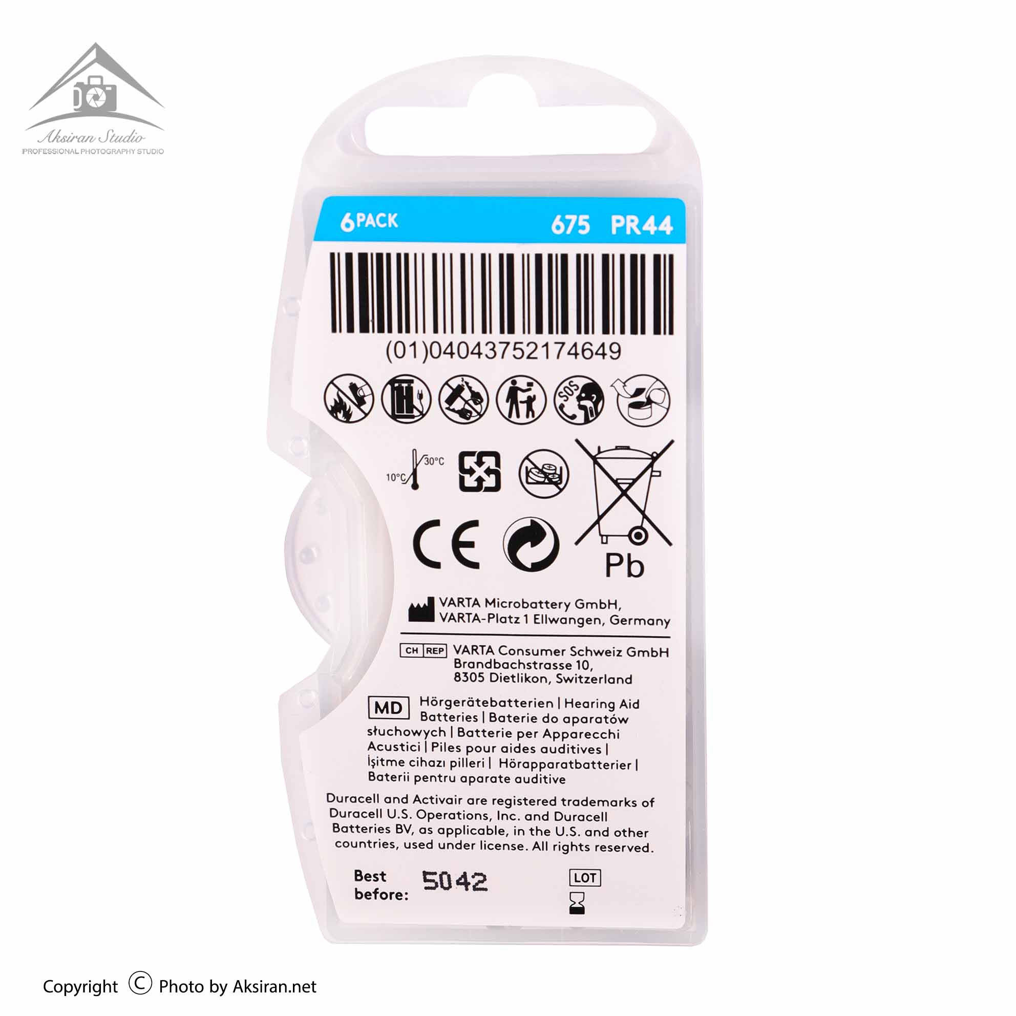 Duracell hearing aid battery size 675