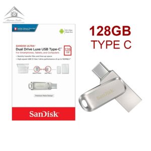 فلش مموری سن دیسک مدل Ultra Dual Drive Luxe ظرفیت 128 گیگابایت