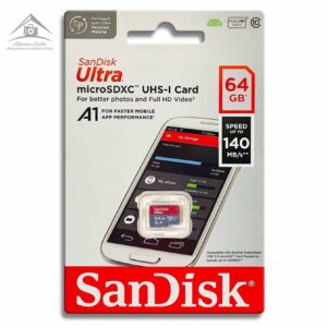 کارت حافظه سن دیسک MicroSDXC مدل Ultra A1 کلاس 10 استاندارد UHS-I سرعت 140MBps ظرفیت 64 گیگابایت