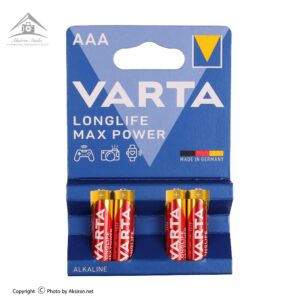 باتری نیم قلمی وارتا مدل Longlife Max Power بسته 4 عددی
