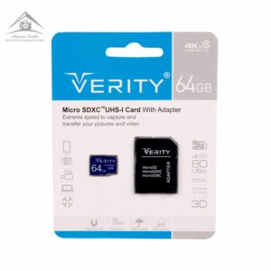 کارت حافظه Microsd وریتی مدل U3/80m ظرفیت 64GB به همراه آداپتور