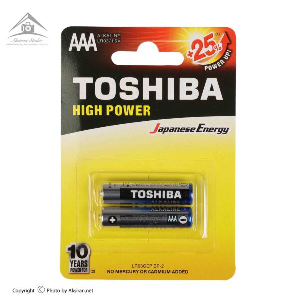 باتری نیم قلمی توشیبا مدل High Power بسته 2 عددی