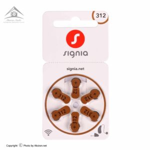 باتری سمعک سیگنیا کد 312 بسته 6 عددی