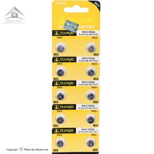 باتری ساعتی تیانکیو مدل AG3 LR41 384 بسته 10 عددی