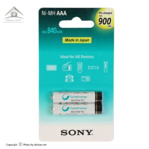 باتری قابل‌ شارژ نیم قلمی سونی مدل NH-AA-B2GN بسته‌ی 2 عددی