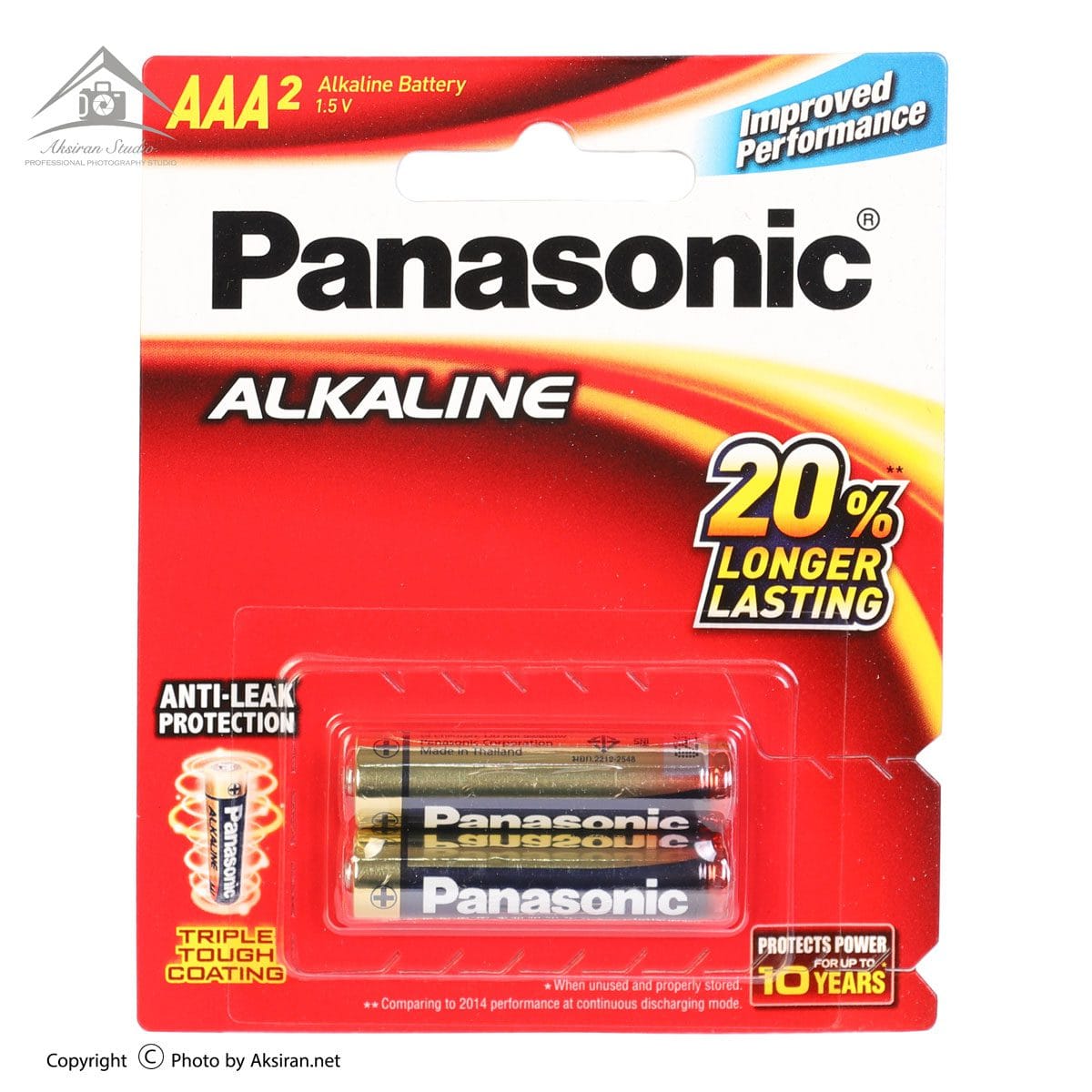 باتری نیم قلمی آلکالاین پاناسونیک مدل LR03T بسته 2 عددی