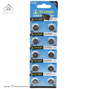 باتری ساعتی تیانکیو مدل AG13 LR44 A76 بسته 10 عددی