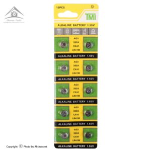 باتری ساعتی تی ام آی مدل AG3 LR41 384 بسته 10 عددی