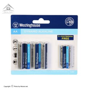 باتری قلمی و نیم قلمی وستینگهاوس مدل Dynamo Alkaline بسته 2+4 عددی
