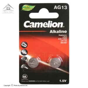 باتری ساعتی کملیون مدل AG13 LR44 A76 بسته 2 عددی