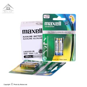 باتری نیم قلمی آلکالاین Maxell بسته 2 تایی