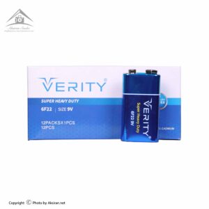 باتری کتابی 9V ولت وریتی مدل Super Heavy Duty 6F22 شرینک