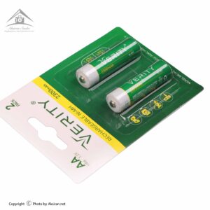 باتری قلمی شارژی وریتی با ظرفیت 2300 میلی آمپر ساعت بسته 2 عددی
