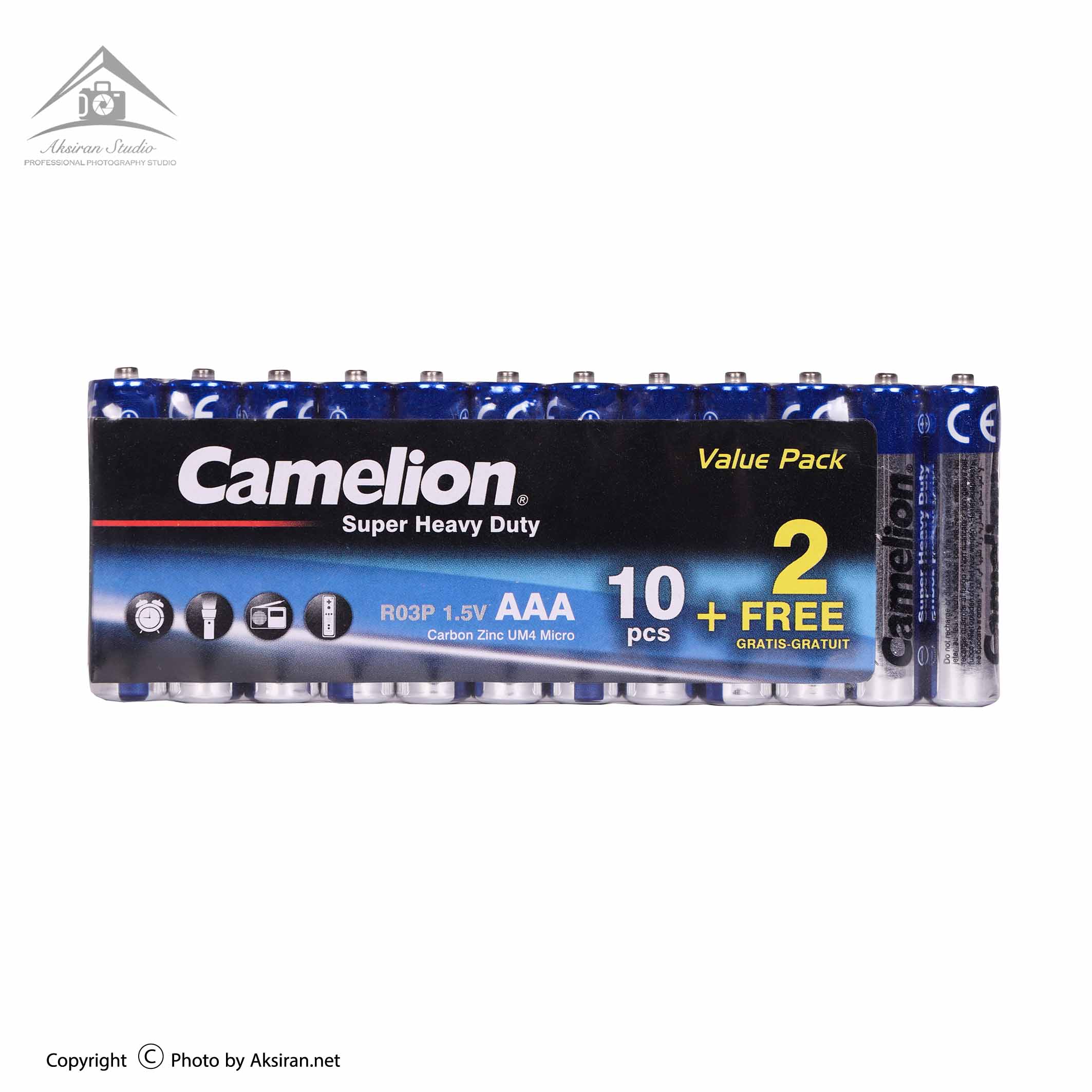 باتری نیم قلمی کملیون مدل Super Heavy Duty شیرینگ بسته 12 عددی
