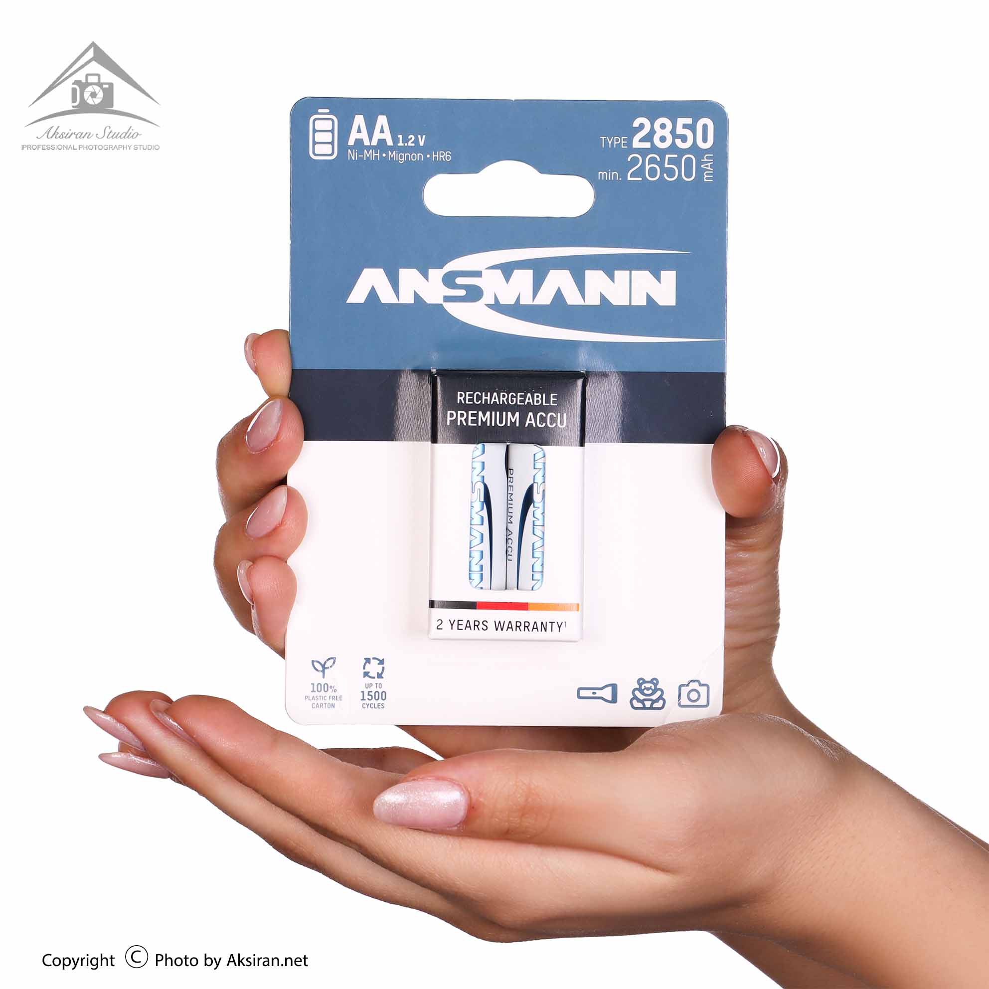 باتری قلمی قابل شارژ Ansmann AA 2850mAh بسته 2 عددی