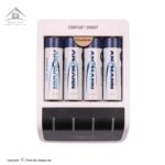 شارژر باتری آنسمن مدل Comfort Smart به همراه 4 عدد باتری قلمی شارژی 2100 میلی آمپر