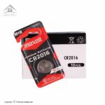 باتری سکه ای لیتیومی مکسل مدل CR2016 قرمز مشکی بسته 1 عددی