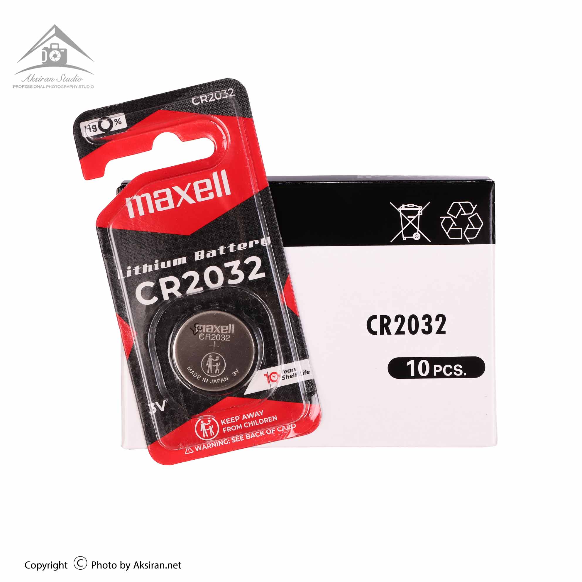 Maxell CR2032 3V Lithium Coin Cell Battery 1 Pack Red&Black