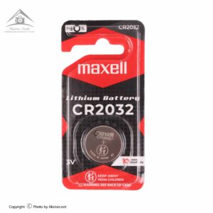 باتری سکه ای مکسل مدل 2032 بسته 1 عددی قرمز مشکی