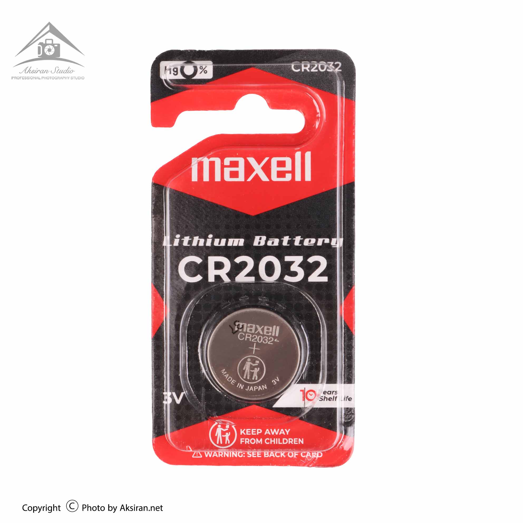 باتری سکه ای مکسل مدل 2032 بسته 1 عددی قرمز مشکی