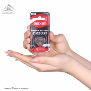 باتری سکه ای لیتیومی مکسل مدل CR2032 قرمز مشکی 1 عددی