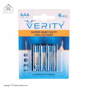 باتری نیم قلمی وریتی مدل Super Heavy Duty بسته 4 عددی