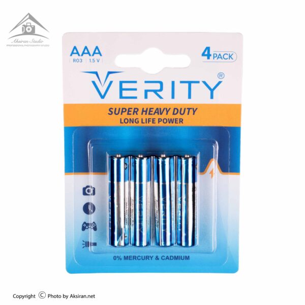 باتری نیم قلمی وریتی مدل Super Heavy Duty بسته 4 عددی