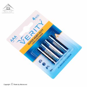باتری نیم قلمی Verity مدل Super Heavy Duty کارتی چهار عددی