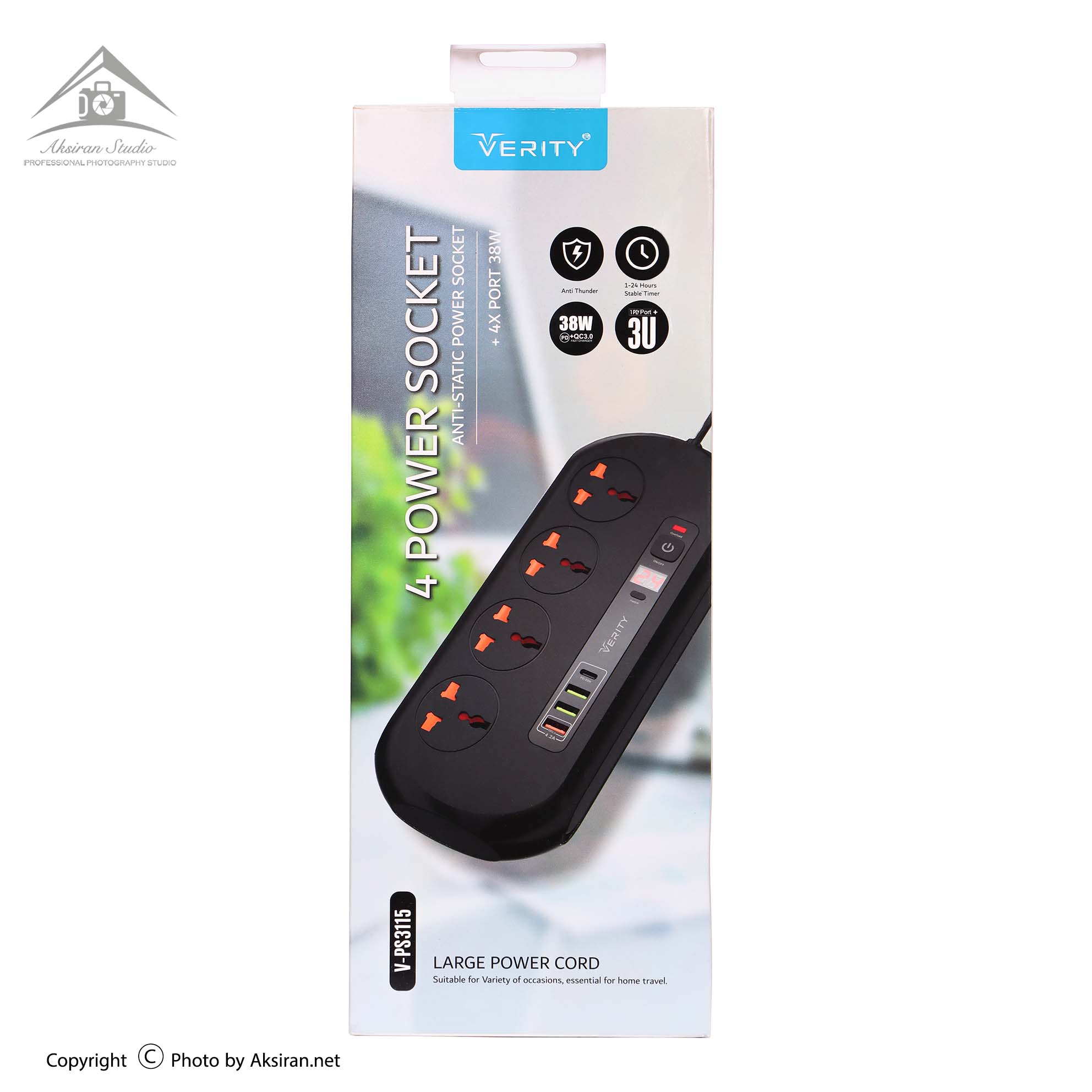 محافظ برق تایمردار و شارژر وریتی مدل v-ps3115

