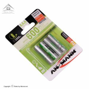 باتری نیم قلمی قابل شارژ Ansmann AAA 600mAh بسته 4 عددی