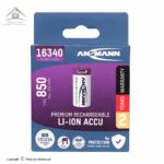 باتری لیتیومی قابل شارژ آنسمن مدل CR123A ظرفیت 850 میلی‌آمپرساعت