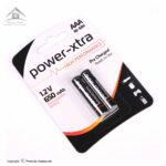باتری نیم قلمی شارژی پاور اکسترا مدل High Performance ظرفیت 650 میلی آمپر ساعت بسته 2 عددی