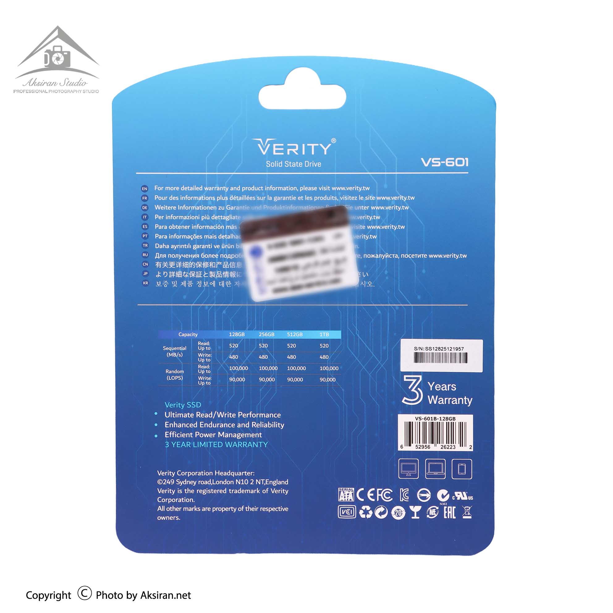 حافظه SSD وریتی Verity Ascend S601 128GB 