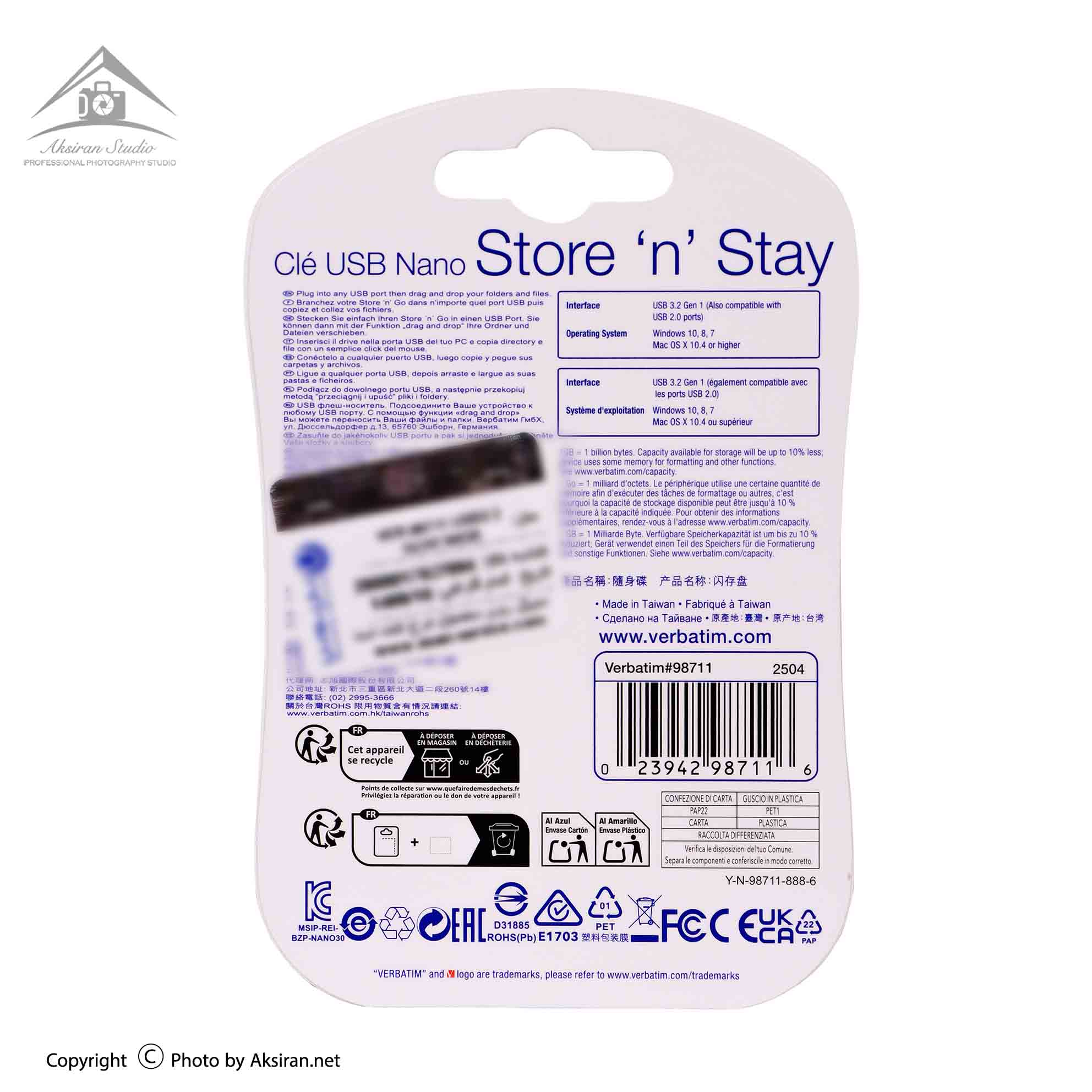 فلش مموری ورباتیم Verbatim Store 'n' Stay Nano USB3.2 64GB 
